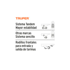 Estibador manual 2 ton con ruedas de nylon, Truper