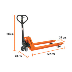 Estibador manual 2 ton con ruedas de nylon, Truper