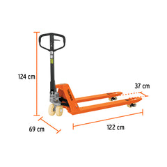 Estibador manual 3 ton con ruedas de nylon, Truper