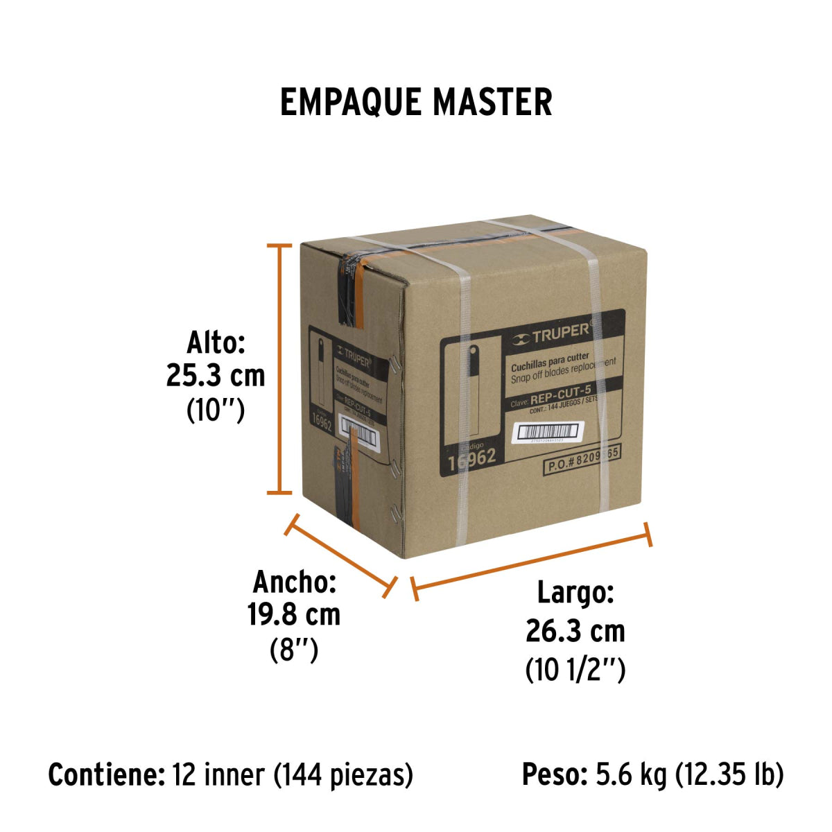 Estuche con 10 cuchillas SK4 de 9 mm para cutter, Truper