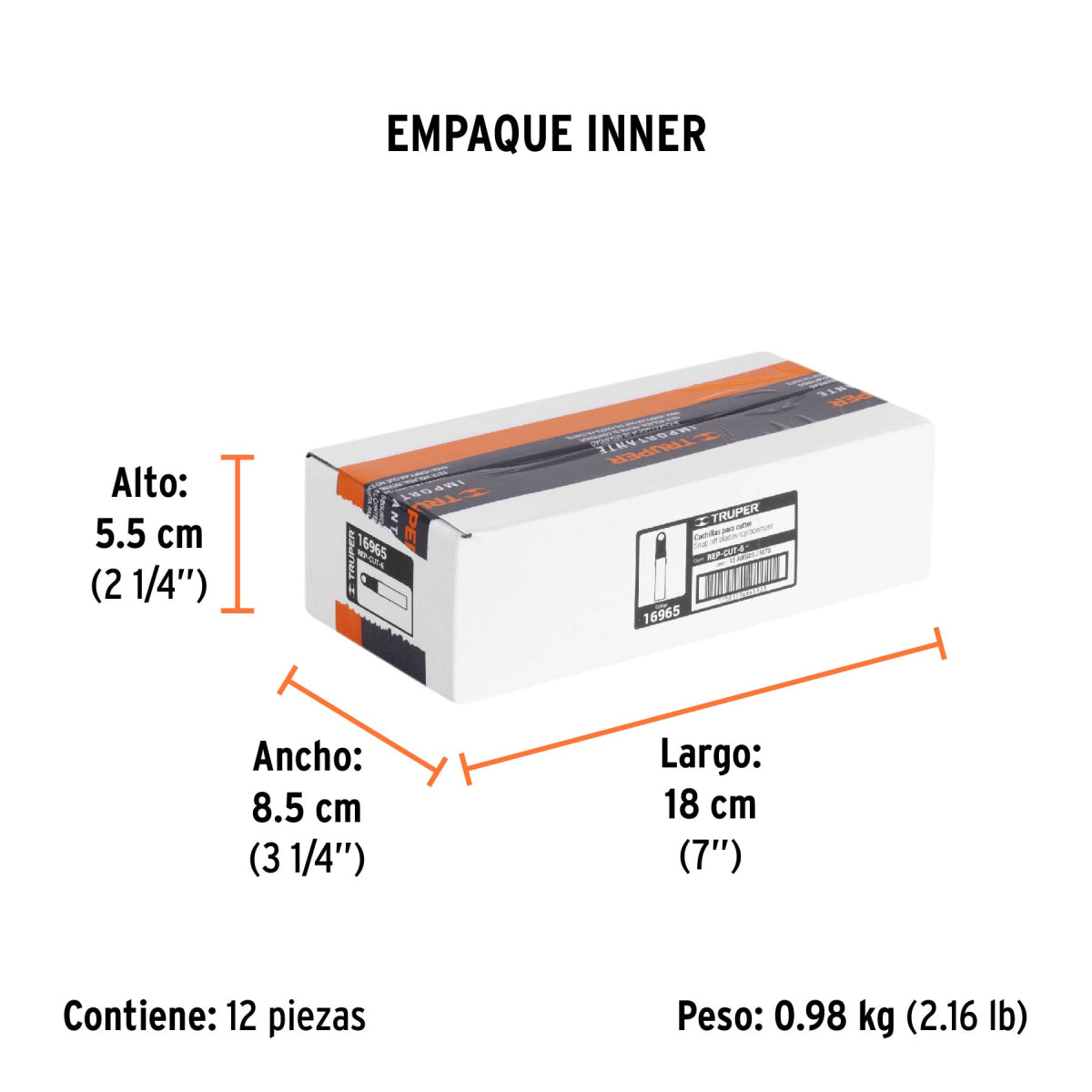 Estuche con 10 cuchillas SK4 de 18 mm para cutter, Truper