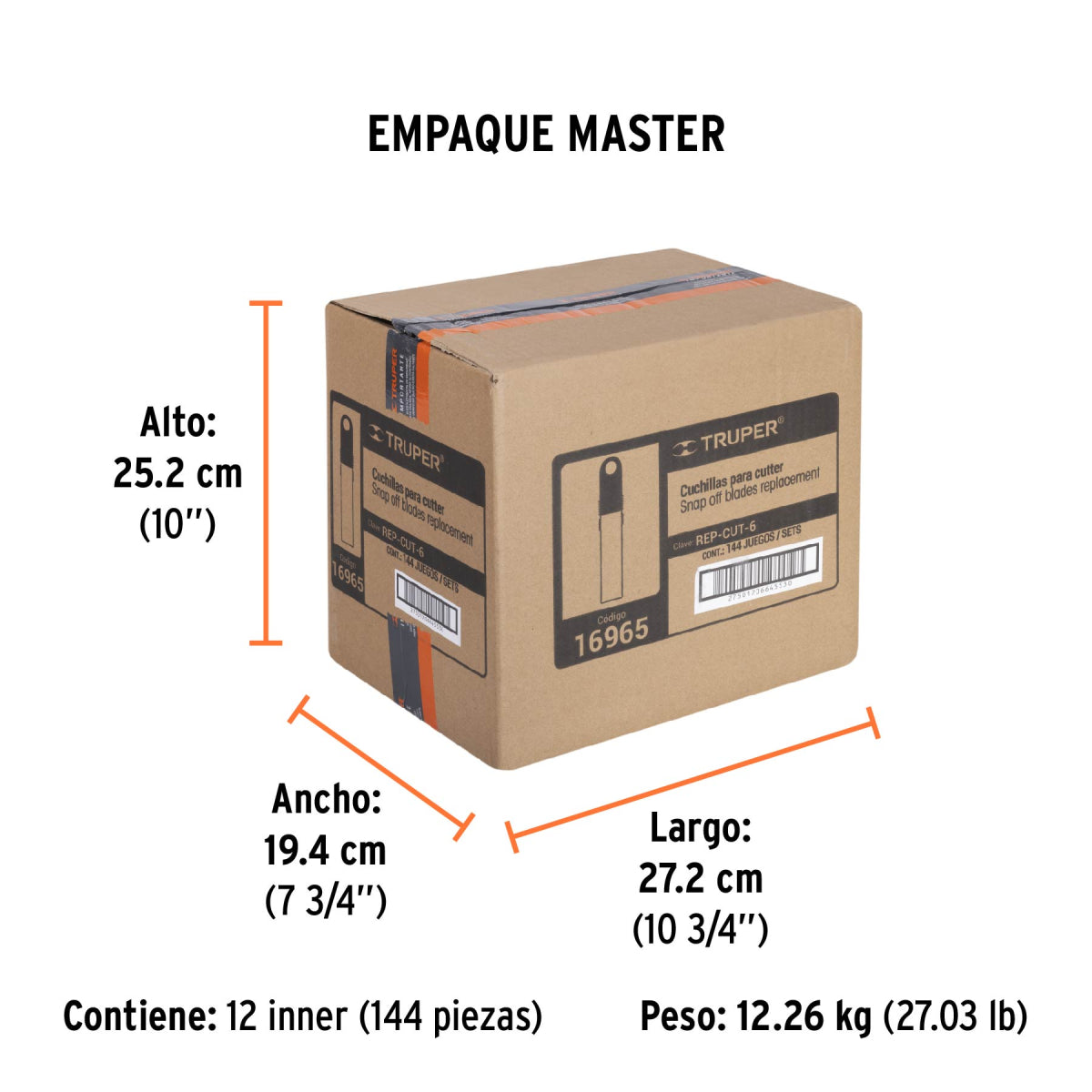 Estuche con 10 cuchillas SK4 de 18 mm para cutter, Truper