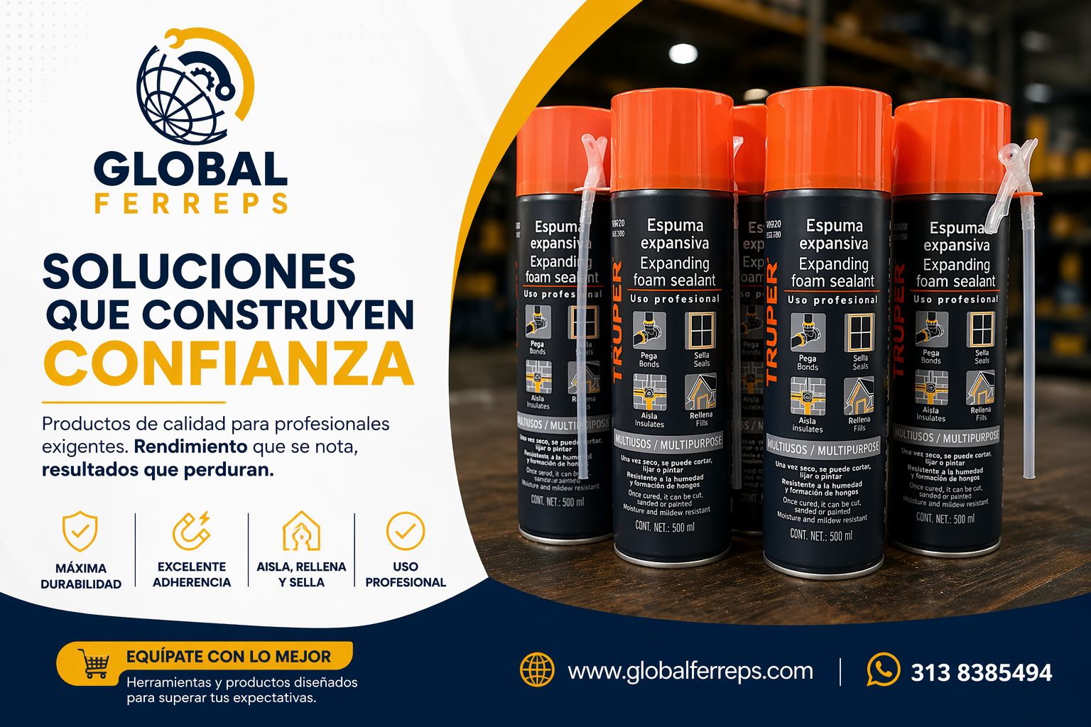 Espuma Expansiva TRUPER 500 ML