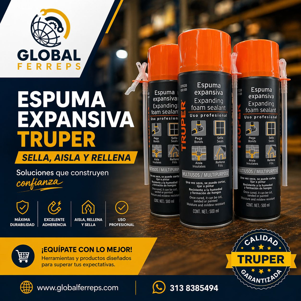 Espuma Expansiva TRUPER 500 ML